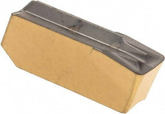 Iscar - 406GIMF Grade IC830, 4mm Cutting Width Carbide Grooving Insert - 2.4mm Max Depth of Cut, Neutral, 0.6mm Corner Radius, TiAlN Finish - USA Tool & Supply