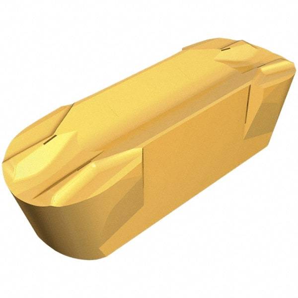 Iscar - 1000E500GIF E Grade IC8250, 10mm Cutting Width Carbide Grooving Insert - 5mm Max Depth of Cut, Neutral, 5mm Corner Radius, TiCN/Al2O3/TiN Finish - USA Tool & Supply