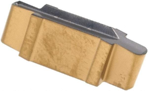 Iscar - 157079GIP Grade IC808, 1.57mm Cutting Width Carbide Grooving Insert - 2.7mm Max Depth of Cut, Neutral, 0.79mm Corner Radius, TiAlN Finish - USA Tool & Supply