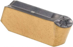 Iscar - 420GIMY Grade IC808, 4mm Cutting Width Carbide Grooving Insert - 2mm Max Depth of Cut, Neutral, 2mm Corner Radius, TiAlN Finish - USA Tool & Supply