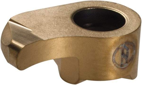 Iscar - 1115250GIQR Grade IC528, 2.5mm Cutting Width Carbide Grooving Insert - 0.65mm Max Depth of Cut, Right Hand, 1.25mm Corner Radius, TiCN/TiN Finish - USA Tool & Supply