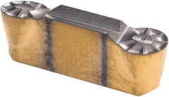 Iscar - 5025GRIP Y Grade IC807, 5mm Cutting Width Carbide Grooving Insert - 2.5mm Max Depth of Cut, Neutral, 2.5mm Corner Radius, TiAlN Finish - USA Tool & Supply