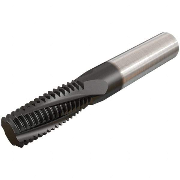 Iscar - G1/8-28 BSP, 0.3071" Cutting Diam, 3 Flute, Solid Carbide Helical Flute Thread Mill - Internal/External Thread, 14.1mm LOC, 64mm OAL, 8mm Shank Diam - USA Tool & Supply