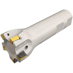Iscar - 5/8" Cut Diam, 0.315" Max Depth of Cut, 5/8" Shank Diam, 6" OAL, Indexable Square Shoulder Helical End Mill - H490 ANKX 09.. Inserts, Cylindrical Shank, 90° Lead Angle, Through Coolant, Series Helido - USA Tool & Supply
