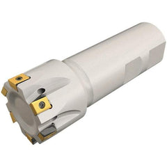 Iscar - 25mm Cut Diam, 8mm Max Depth of Cut, 25mm Shank Diam, 95mm OAL, Indexable Square Shoulder Helical End Mill - T490 LN.T 0804 Inserts, Weldon Shank, 90° Lead Angle, Through Coolant, Series Helitang - USA Tool & Supply