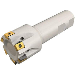 Iscar - 5/8" Cut Diam, 0.315" Max Depth of Cut, 5/8" Shank Diam, 3-1/4" OAL, Indexable Square Shoulder Helical End Mill - T490 LN.T 0804 Inserts, Weldon Shank, 90° Lead Angle, Through Coolant, Series Helitang - USA Tool & Supply