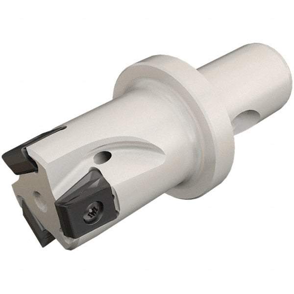 Iscar - 32mm Cut Diam, 12.5mm Max Depth of Cut, 53mm OAL, Indexable Square Shoulder Helical End Mill - T490 LN.T 13.. Inserts, CF4 Modular Connection, 90° Lead Angle, Through Coolant, Series Helitang - USA Tool & Supply