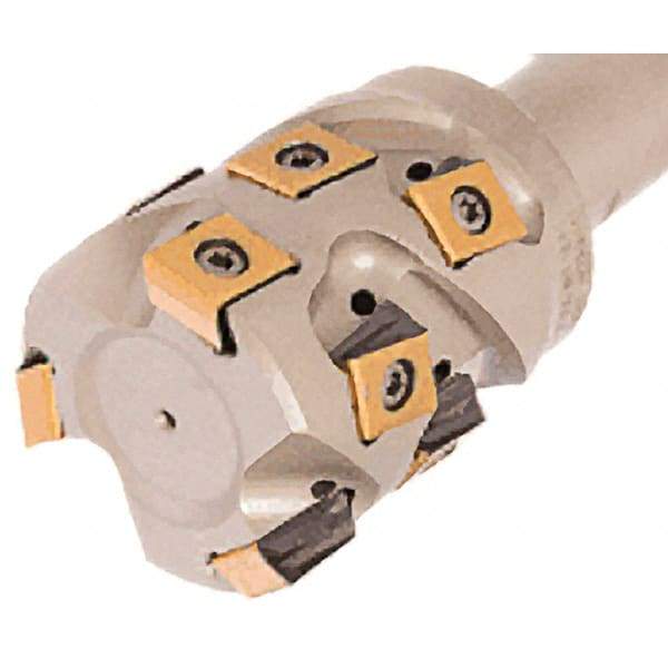 Iscar - 50mm Cut Diam, 59mm Max Depth of Cut, 73mm OAL, Indexable Square Shoulder End Mill - T490 LN.T 1306 Inserts, CF4 Modular Connection, 90° Lead Angle, Through Coolant, Series Helitang - USA Tool & Supply