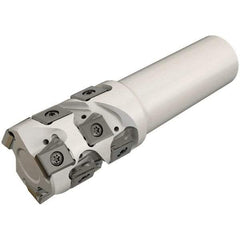 Iscar - 40mm Cut Diam, 48mm Max Depth of Cut, 32mm Shank Diam, 125mm OAL, Indexable Square Shoulder End Mill - T490 LN.T 1306 Inserts, Weldon Shank, 90° Lead Angle, Through Coolant, Series Helitang - USA Tool & Supply