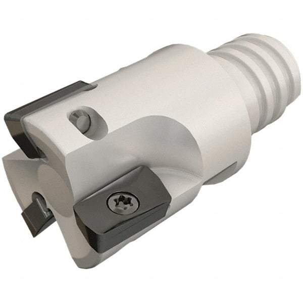Iscar - 3/4" Cut Diam, 0.303" Max Depth of Cut, 0.85" OAL, Indexable Square Shoulder End Mill - HP ANKT 0702.. Inserts, T12 Modular Connection, 90° Lead Angle, Series Heliplus, Multimaster - USA Tool & Supply