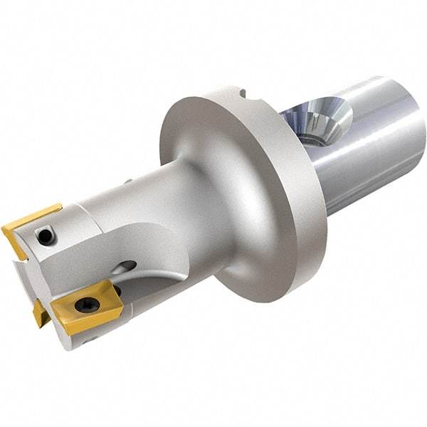 Iscar - 1" Cut Diam, 0.56" Max Depth of Cut, 1.89" OAL, Indexable Square Shoulder End Mill - HM90 ADKT 1505.. Inserts, CF4 Modular Connection, 90° Lead Angle, Through Coolant, Series ClickFit, Heli2000 - USA Tool & Supply