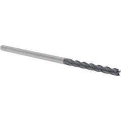 Iscar - 6mm, 50mm LOC, 6mm Shank Diam, 150mm OAL, 4 Flute, Solid Carbide Square End Mill - Single End, TiAlN Finish, Spiral Flute, 30° Helix, Centercutting, Right Hand Cut, Right Hand Flute - USA Tool & Supply