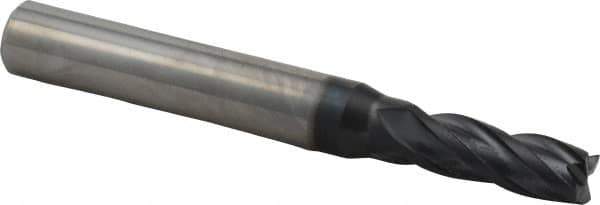 Iscar - 6.5mm, 16mm LOC, 8mm Shank Diam, 63mm OAL, 4 Flute, Solid Carbide Square End Mill - Single End, TiAlN Finish, Spiral Flute, 30° Helix, Right Hand Cut, Right Hand Flute - USA Tool & Supply