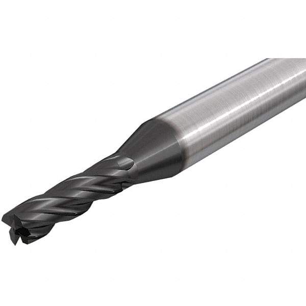 Iscar - 10.5mm, 22mm LOC, 12mm Shank Diam, 75mm OAL, 4 Flute, Solid Carbide Square End Mill - Single End, TiAlN Finish, Spiral Flute, 30° Helix, Right Hand Cut, Right Hand Flute - USA Tool & Supply