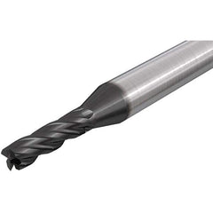 Iscar - 10.5mm, 22mm LOC, 12mm Shank Diam, 75mm OAL, 4 Flute, Solid Carbide Square End Mill - Single End, TiAlN Finish, Spiral Flute, 30° Helix, Right Hand Cut, Right Hand Flute - USA Tool & Supply