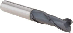 Iscar - 10mm, 22mm LOC, 10mm Shank Diam, 70mm OAL, 2 Flute, Solid Carbide Square End Mill - Single End, TiAlN Finish, Spiral Flute, 30° Helix, Right Hand Cut, Right Hand Flute - USA Tool & Supply