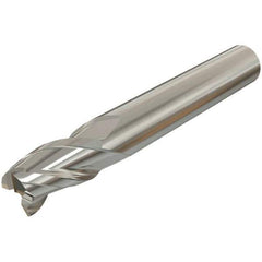 Iscar - 3mm, 5mm LOC, 6mm Shank Diam, 36mm OAL, 3 Flute, Solid Carbide Square End Mill - Single End, Uncoated, Spiral Flute, 38° Helix, Centercutting, Right Hand Cut, Right Hand Flute - USA Tool & Supply