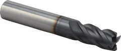Iscar - 0.438", 3/4" LOC, 7/16" Shank Diam, 2-3/4" OAL, 4 Flute, Solid Carbide Square End Mill - Single End, TiAlN Finish, Spiral Flute, 38° Helix, Right Hand Cut, Right Hand Flute - USA Tool & Supply