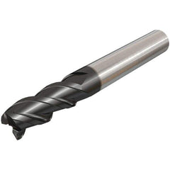 Iscar - 14mm, 25mm LOC, 14mm Shank Diam, 83mm OAL, 3 Flute, Solid Carbide Square End Mill - Single End, TiAlN Finish, Spiral Flute, 45° Helix, Right Hand Cut, Right Hand Flute - USA Tool & Supply