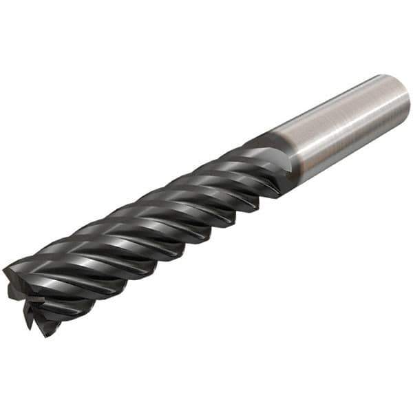 Iscar - 10mm, 60mm LOC, 10mm Shank Diam, 110mm OAL, 4 Flute, Solid Carbide Square End Mill - Single End, TiAlN Finish, Spiral Flute, 45° Helix, Right Hand Cut, Right Hand Flute - USA Tool & Supply