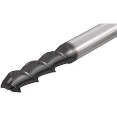 Iscar - 25mm, 45mm LOC, 25mm Shank Diam, 121mm OAL, 2 Flute, Solid Carbide Square End Mill - Single End, Uncoated, Spiral Flute, 55° Helix, Right Hand Cut, Right Hand Flute - USA Tool & Supply