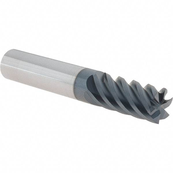 Iscar - 1/2", 1" LOC, 1/2" Shank Diam, 3" OAL, 6 Flute, Solid Carbide Square End Mill - Single End, TiAlN Finish, Spiral Flute, 45° Helix, Right Hand Cut, Right Hand Flute - USA Tool & Supply