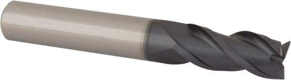 Iscar - 12mm, 25mm LOC, 12mm Shank Diam, 73mm OAL, 3 Flute, Solid Carbide Square End Mill - Single End, TiAlN Finish, Spiral Flute, 38° Helix, Right Hand Cut, Right Hand Flute - USA Tool & Supply