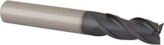 Iscar - 12mm, 25mm LOC, 12mm Shank Diam, 73mm OAL, 3 Flute, Solid Carbide Square End Mill - Single End, TiAlN Finish, Spiral Flute, 38° Helix, Right Hand Cut, Right Hand Flute - USA Tool & Supply