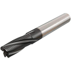 Iscar - 16mm Diam, Coarse Pitch, 32mm LOC, 4 Flute Solid Carbide 45° Corner Chamfer Roughing End Mill - TiAlN Finish, 92mm OAL, 16mm Shank Diam, Single End, 20° Helix - USA Tool & Supply