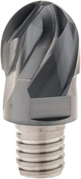 Iscar - MM EB Grade IC908 Carbide Ball Nose Milling Tip Insert - TiAlN Finish, 4 Flutes, 1" Cutting Diam, 0.86" Depth of Cut, 1.45" Extension, 1/2" Cnr Rad, 30° Helix - USA Tool & Supply