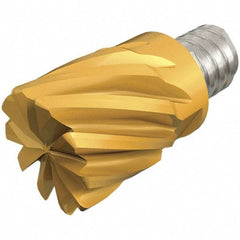 Iscar - MM EC Grade IC908 Carbide End Milling Tip Insert - TiAlN Finish, 8 Flutes, 16mm Cutting Diam, 12mm Depth of Cut, 20.5mm Extension, 0.079" Cnr Rad, 30° Helix - USA Tool & Supply