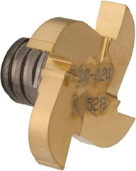 Iscar - MM GRIT Grade IC528 Carbide Groove Milling Tip Insert - TiCN/TiN Finish, 4 Flutes, 21.7mm Cutting Diam, 0.008" Cnr Rad - USA Tool & Supply