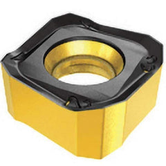Iscar - S865 SNMU1305 MM Grade IC810 Carbide Milling Insert - AlTiN/TiN Finish, 0.2165" Thick, 13mm Inscribed Circle, 0.5mm Corner Radius - USA Tool & Supply