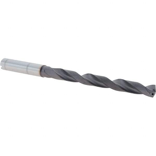 Iscar - 7.2mm, 140° Point, Spiral Flute, Solid Carbide Taper Length Drill Bit - TiAlN Finish, 76mm Flute Length, 114mm OAL, Series SCD-ACP8 - USA Tool & Supply