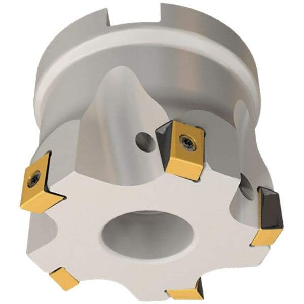 Iscar - 10 Inserts, 50mm Cut Diam, 22mm Arbor Diam, 8mm Max Depth of Cut, Indexable Square-Shoulder Face Mill - 0/90° Lead Angle, 40mm High, T490 LN.T 0804 Insert Compatibility, Series Helitang - USA Tool & Supply