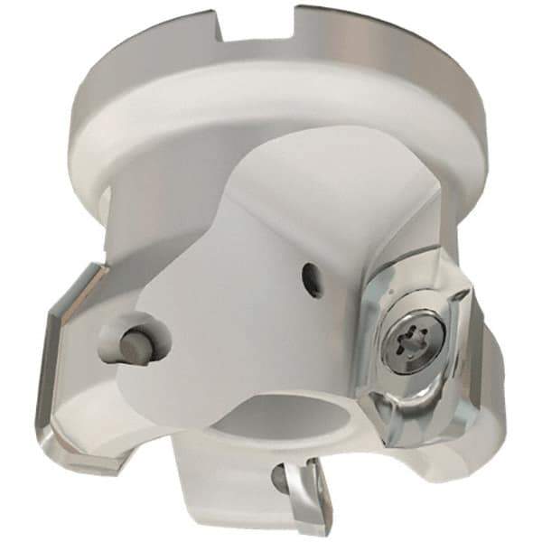 Iscar - 3 Inserts, 2" Cut Diam, 3/4" Arbor Diam, 0.61" Max Depth of Cut, Indexable Square-Shoulder Face Mill - 0/90° Lead Angle, 1-3/4" High, HM90 APCR 1605 Insert Compatibility, Through Coolant, Series Helialu - USA Tool & Supply