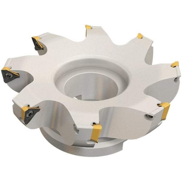 Iscar - 10 Inserts, 160mm Cut Diam, 40mm Arbor Diam, 13mm Max Depth of Cut, Indexable Square-Shoulder Face Mill - 0/90° Lead Angle, 63mm High, HM390 TDKT 1505 Insert Compatibility, Through Coolant, Series HeliIQMill - USA Tool & Supply