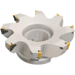 Iscar - 10 Inserts, 160mm Cut Diam, 40mm Arbor Diam, 13mm Max Depth of Cut, Indexable Square-Shoulder Face Mill - 0/90° Lead Angle, 63mm High, HM390 TDKT 1505 Insert Compatibility, Through Coolant, Series HeliIQMill - USA Tool & Supply