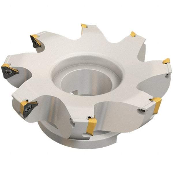 Iscar - 8 Inserts, 160mm Cut Diam, 40mm Arbor Diam, 13mm Max Depth of Cut, Indexable Square-Shoulder Face Mill - 0/90° Lead Angle, 63mm High, HM390 TDKT 1505 Insert Compatibility, Through Coolant, Series HeliIQMill - USA Tool & Supply