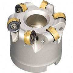 Iscar - 3" Cut Diam, 0.47" Max Depth, 1" Arbor Hole, 7 Inserts, H400 RNHU Insert Style, Indexable Copy Face Mill - H400 FR-16 Cutter Style, 1-3/4 High, Through Coolant, Series Helido - USA Tool & Supply