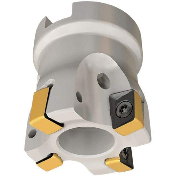 Iscar - 6 Inserts, 50mm Cut Diam, 22mm Arbor Diam, 8mm Max Depth of Cut, Indexable Square-Shoulder Face Mill - 0/90° Lead Angle, 40mm High, H490 AN.X 09 Insert Compatibility, Through Coolant, Series Helido - USA Tool & Supply