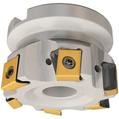 Iscar - 17 Inserts, 125mm Cut Diam, 40mm Arbor Diam, 12.5mm Max Depth of Cut, Indexable Square-Shoulder Face Mill - 0/90° Lead Angle, 63mm High, T490 LN.. 1306 Insert Compatibility, Through Coolant, Series Helitang - USA Tool & Supply