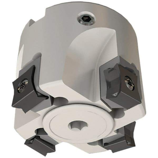 Iscar - 12 Inserts, 125mm Cut Diam, 40mm Arbor Diam, 5mm Max Depth of Cut, Indexable Square-Shoulder Face Mill - 0/90° Lead Angle, 63mm High, LN.. 11.. Insert Compatibility, Through Coolant, Series Heli2000 - USA Tool & Supply