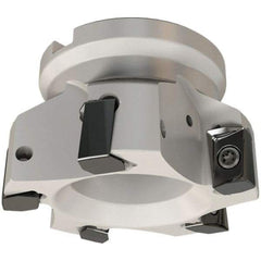 Iscar - 7 Inserts, 125mm Cut Diam, 38.1mm Arbor Diam, 16.3mm Max Depth of Cut, Indexable Square-Shoulder Face Mill - 0/90° Lead Angle, 63mm High, H490 AN.X 17 Insert Compatibility, Through Coolant, Series Helido - USA Tool & Supply