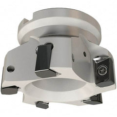 Iscar - 8 Inserts, 100mm Cut Diam, 32mm Arbor Diam, 16.3mm Max Depth of Cut, Indexable Square-Shoulder Face Mill - 0/90° Lead Angle, 50mm High, H490 AN.X 17 Insert Compatibility, Through Coolant, Series Helido - USA Tool & Supply