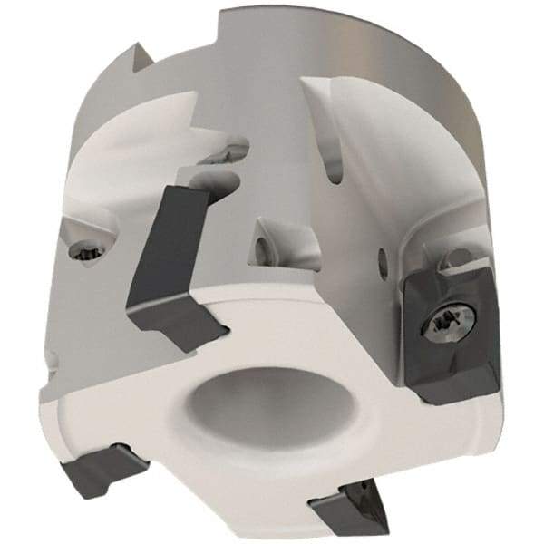 Iscar - 4 Inserts, 63mm Cut Diam, 22mm Arbor Diam, Indexable Square-Shoulder Face Mill - 0/90° Lead Angle, 40mm High, ADKW Insert Compatibility, Through Coolant, Series IscarMill - USA Tool & Supply