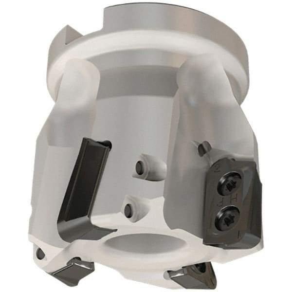 Iscar - 4 Inserts, 50mm Cut Diam, 22mm Arbor Diam, 18mm Max Depth of Cut, Indexable Square-Shoulder Face Mill - 0/90° Lead Angle, 50mm High, HP AD.. 1906 Insert Compatibility, Through Coolant, Series Heliplus - USA Tool & Supply