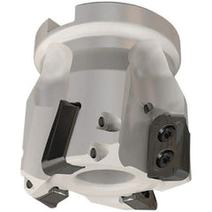 Iscar - 4 Inserts, 50mm Cut Diam, 22mm Arbor Diam, 18mm Max Depth of Cut, Indexable Square-Shoulder Face Mill - 0/90° Lead Angle, 50mm High, HP AD.. 1906 Insert Compatibility, Through Coolant, Series Heliplus - USA Tool & Supply