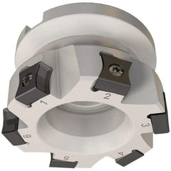 Iscar - 9 Inserts, 100mm Cut Diam, 31.75mm Arbor Diam, 10mm Max Depth of Cut, Indexable Square-Shoulder Face Mill - 0/90° Lead Angle, 50mm High, LN.. 11.. Insert Compatibility, Series AluTang - USA Tool & Supply