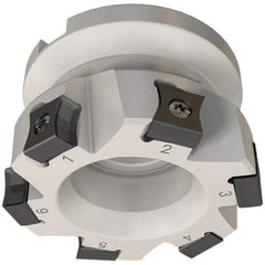 Iscar - 9 Inserts, 100mm Cut Diam, 31.75mm Arbor Diam, 10mm Max Depth of Cut, Indexable Square-Shoulder Face Mill - 0/90° Lead Angle, 50mm High, LN.. 11.. Insert Compatibility, Series AluTang - USA Tool & Supply